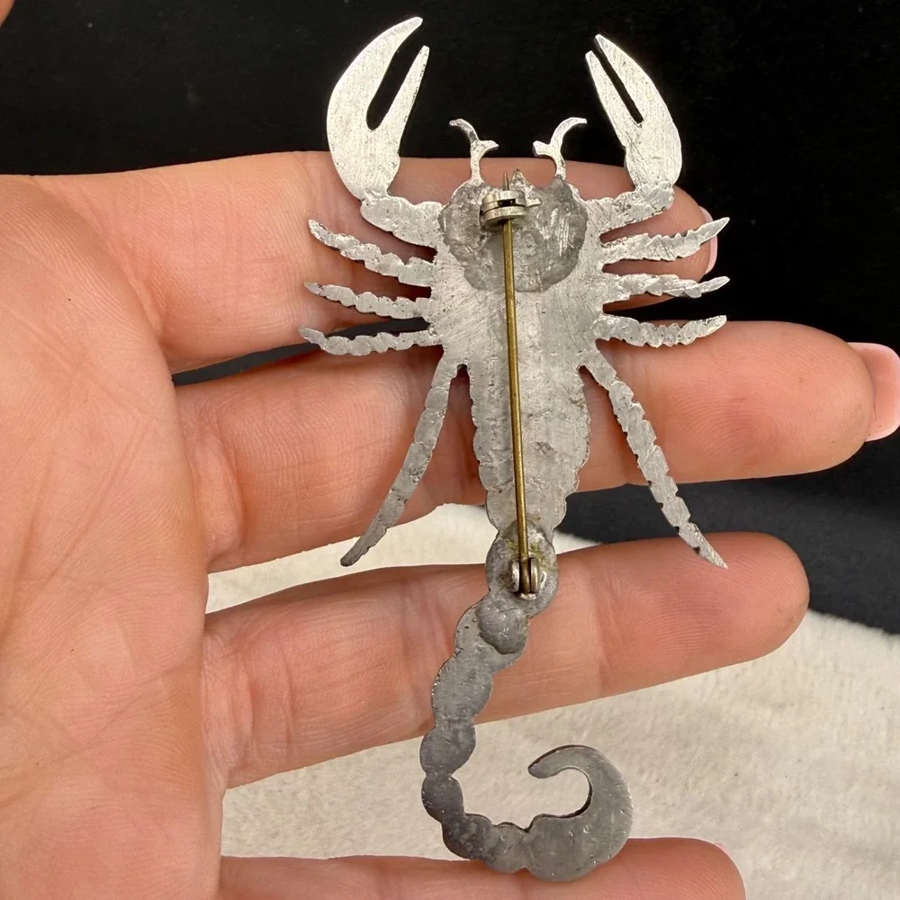 Vintage Scorpion Brooch Silver Tone Ocean Sea Life Large